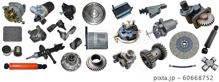 Lot of new auto spare parts. Set with many isolated items for shop or aftermarket. 60668752