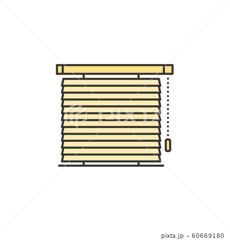 Horizontal blinds jalousie thin line colored vector icon 60669180