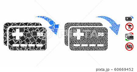 Medical insurance cards transfer Mosaic Icon of Tuberous Parts 60669452