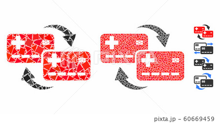 Medical cards transfer Mosaic Icon of Bumpy Items 60669459