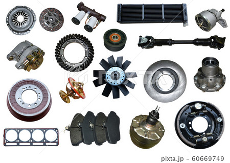 Lot of new auto spare parts. Set with many isolated items for shop or aftermarket. 60669749