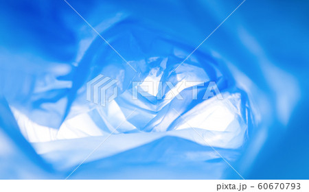 Full Frame Shot Of blue Curled Plastic Bag, 60670793