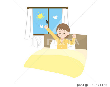 起床 目覚める女性のイラスト 60671166
