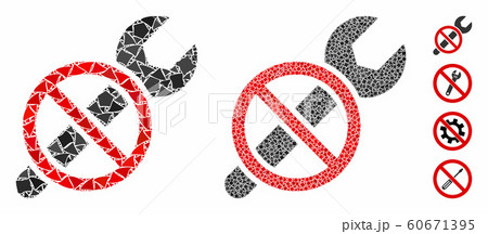 Forbidden repair Composition Icon of Irregular Elements Forbidden repair Composition Icon of Irregular Elements 60671395