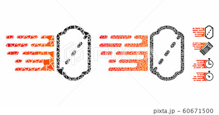 Express ticket Mosaic Icon of Uneven Elements Express ticket Mosaic Icon of Uneven Elements 60671500