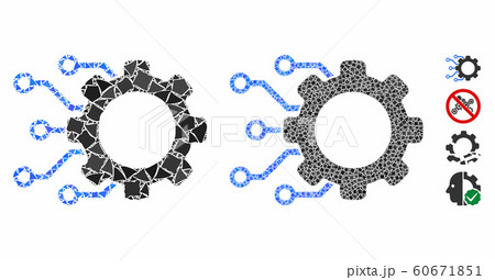Digital gearwheel Mosaic Icon of Unequal Items Digital gearwheel Mosaic Icon of Unequal Items 60671851