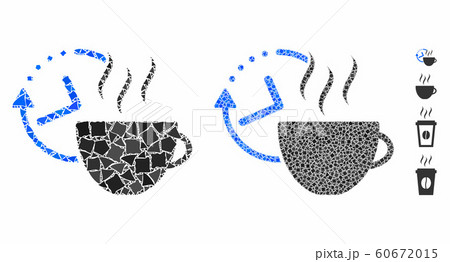 Coffee Break Mosaic Icon Of Unequal Piecesのイラスト素材