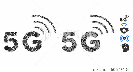 5G Mosaic Icon of Ragged Pieces 60672130