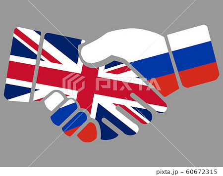 Russia and United Kingdom flags Handshake vector 60672315