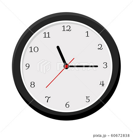 Simple wall clock isolated on whiteのイラスト素材 [60672838] - PIXTA