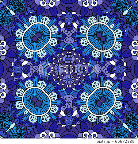 Floral blue decorative doolde background Floral blue decorative doolde background 60672839