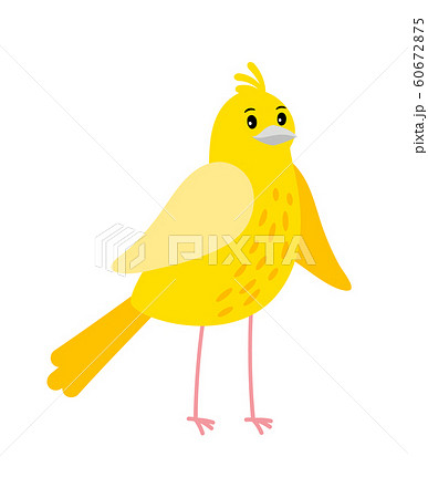 Cute Cartoon Canary Bird Iconのイラスト素材