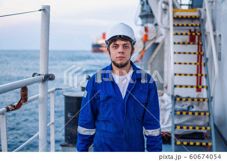 Marine Deck Officer or Chief mate on deck of offshore vessel 60674054