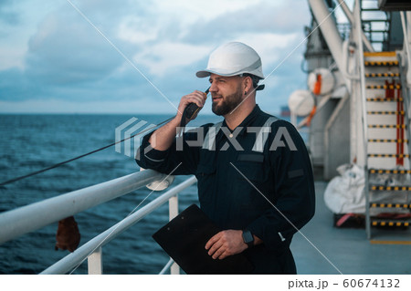 Marine Deck Officer or Chief mate on deck of offshore vessel or ship Marine Deck Officer or Chief mate on deck of offshore vessel or ship 60674132