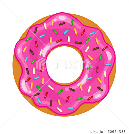 vector illustration of colored realistic donut on white background 60674383