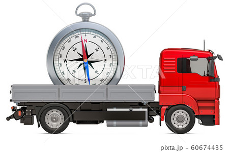 Truck with Compass, 3D rendering 60674435