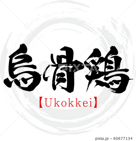烏骨鶏 Ukokkei 筆文字 手書き のイラスト素材