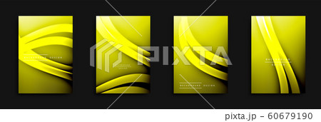 Wave covers set with fluid gradients. Dynamic trendy abstract background with flowing wavy lines. Vector Illustration 60679190