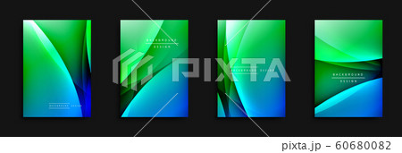 Wave covers set with fluid gradients. Dynamic trendy abstract background with flowing wavy lines. Vector Illustration Wave covers set with fluid gradients. Dynamic trendy abstract background with flowing wavy lines. Vector Illustration 60680082
