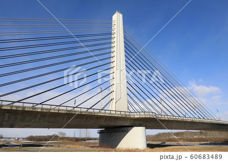 十勝大橋を十勝川の河川敷から撮影する 60683489
