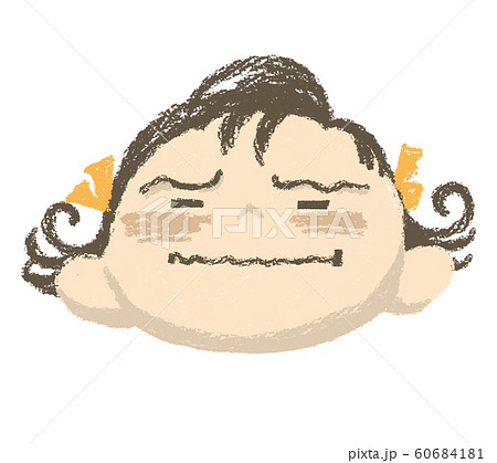 女の子 顔 表情 渋い顔のイラスト素材