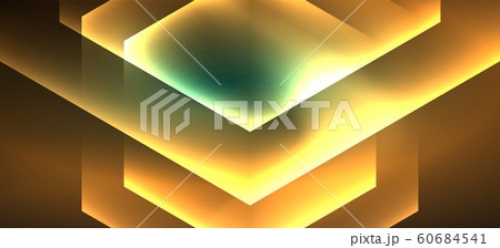 Shiny hexagon neon template. Futuristic digital technology concept. Vector abstract graphic design. Shiny hexagon neon template. Futuristic digital technology concept. Vector abstract graphic design. 60684541