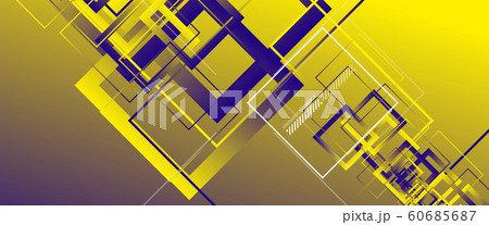 Abstract background with simple square or rectangle geometrical shapes. Geometric template with fluid gradients. Line design, technology concept. Vector Illustration For Wallpaper, Banner Background 60685687