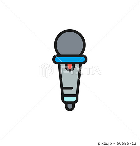 Microphone flat color line icon. Isolated on white background 60686712