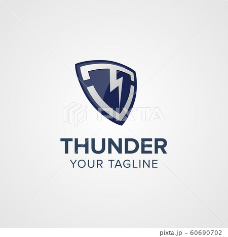 Creative thunder Shield Logo concept design templates. 60690702