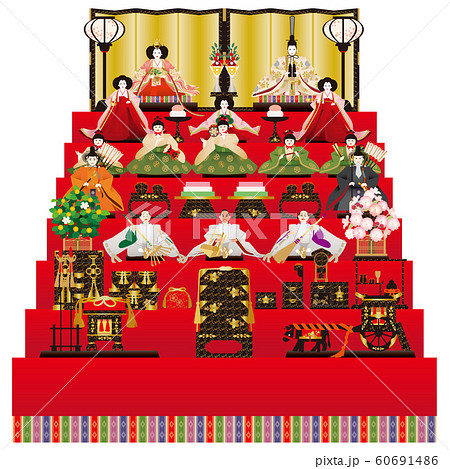 日本人気超絶の 7段飾りの雛人形 ひな祭り Hlt No