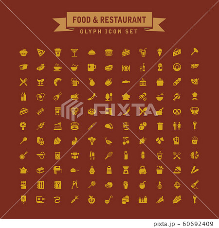 Food And Drink Restaurant Glyph Icon Set 60692409