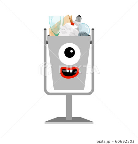 Garbage can with different types trash Garbage can with different types trash 60692503