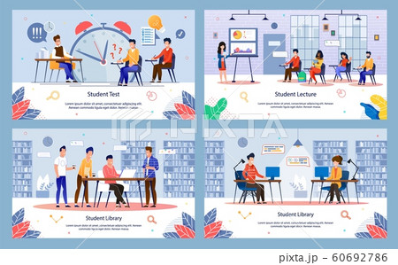 Student College Education Flat Vector Banners Set Student College Education Flat Vector Banners Set 60692786