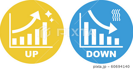 アップ ダウン グラフのイラスト素材