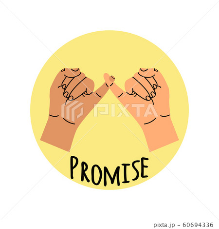hand drawn pinky promise on yellow background 60694336