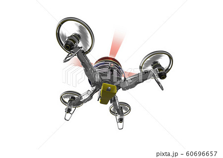 警察ドローン スピーカー装備型 透過素材バージョン のイラスト素材