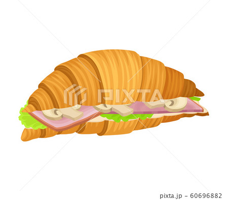 Freshly Baked Realistic Croissant with Stuffing Vector Illustration 60696882
