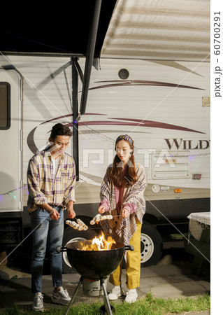 Happy young couple, camping or trip in Jeju, Korea 022 60700291
