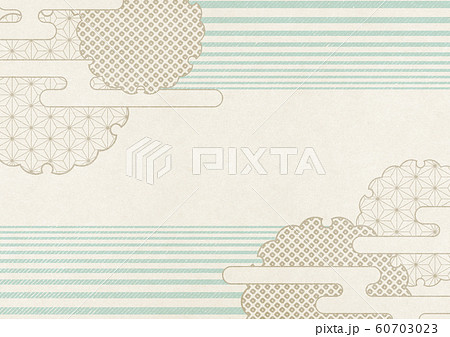 和紙の風合いを感じる日本画 雲 雪輪 和柄のイラスト素材