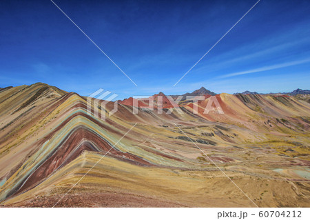 Beautiful colored Rainbow Mountain, Vinicunca, Andes, Cordillera de los Andes, Cusco region, Peru, South America 60704212