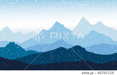 panoramic view of the mountain landscape with fog 60705126