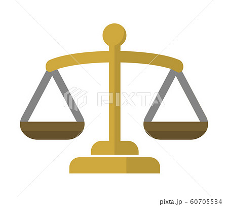 天秤 秤 平等 裁判所 法律 公平 バランス カラーアイコンイラストのイラスト素材