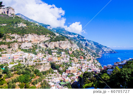 Panoramic view of Positano, Italy 60705727