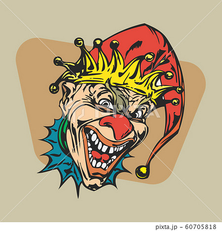 Crazy Clown Clipart Vector Illustration のイラスト素材