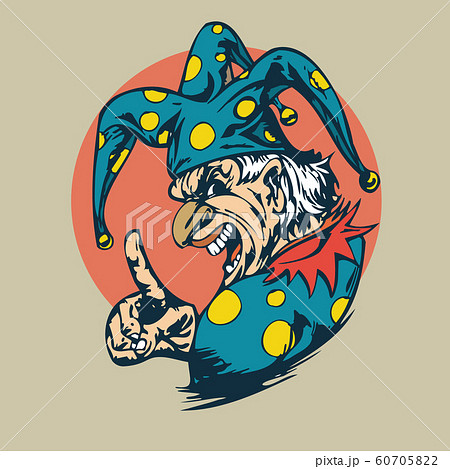 Crazy Clown Clipart Vector Illustrationのイラスト素材