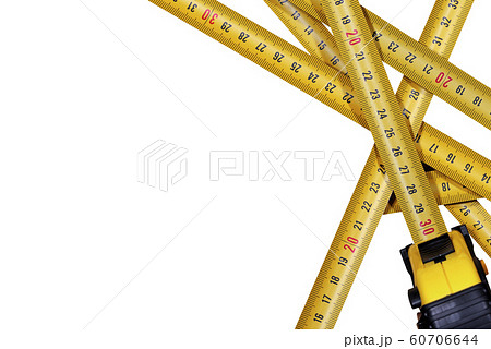Group of Tape Measures isolated on white background 60706644