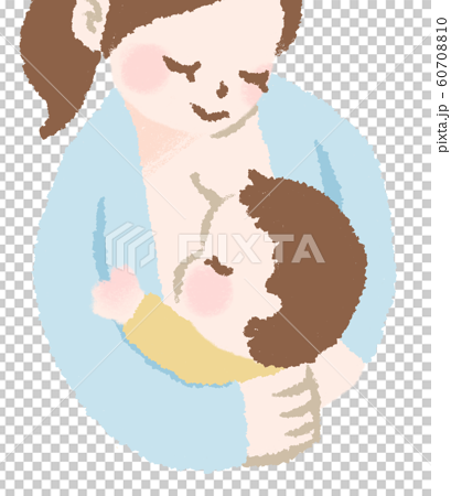 授乳するママと赤ちゃん イラストのイラスト素材