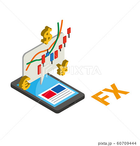 Fx 為替 取引 スマホ チャート レート 外国為替証拠金取引のイラスト素材