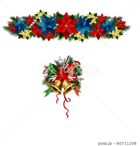 Christmas decorations with fir tree golden jingle bells 60711208