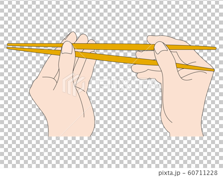 箸の綺麗な持ち方のイラスト素材